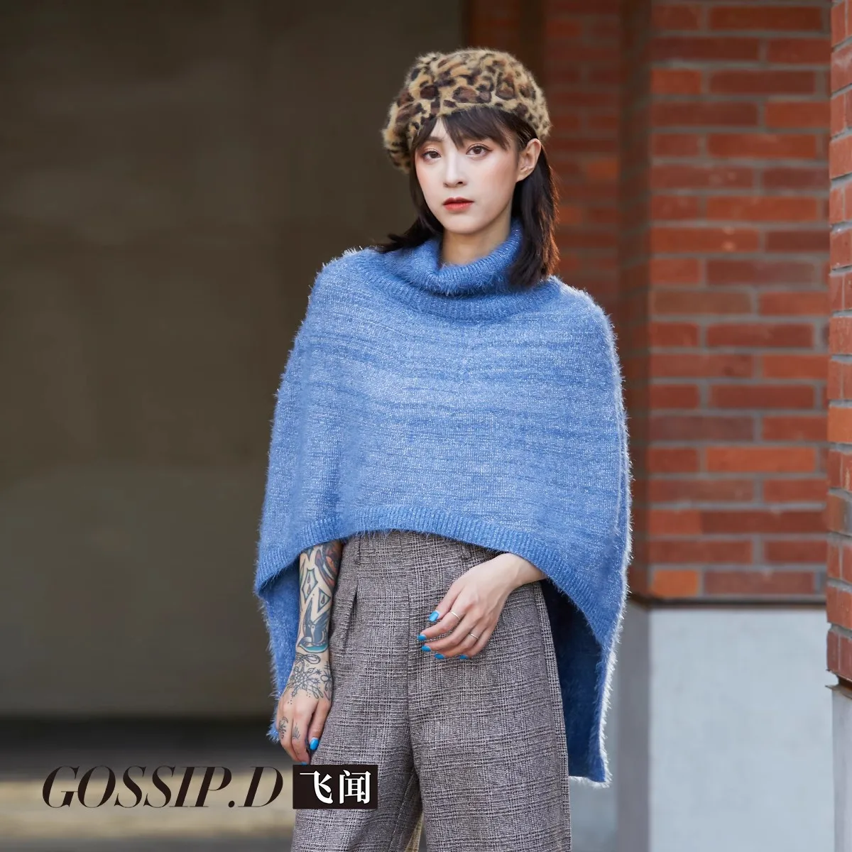 2024 Autumn and Winter Women's Cloak Shawl Woolen Niche Design Classy Fashion Blouse Waistoutwear Short Sweater Jacket