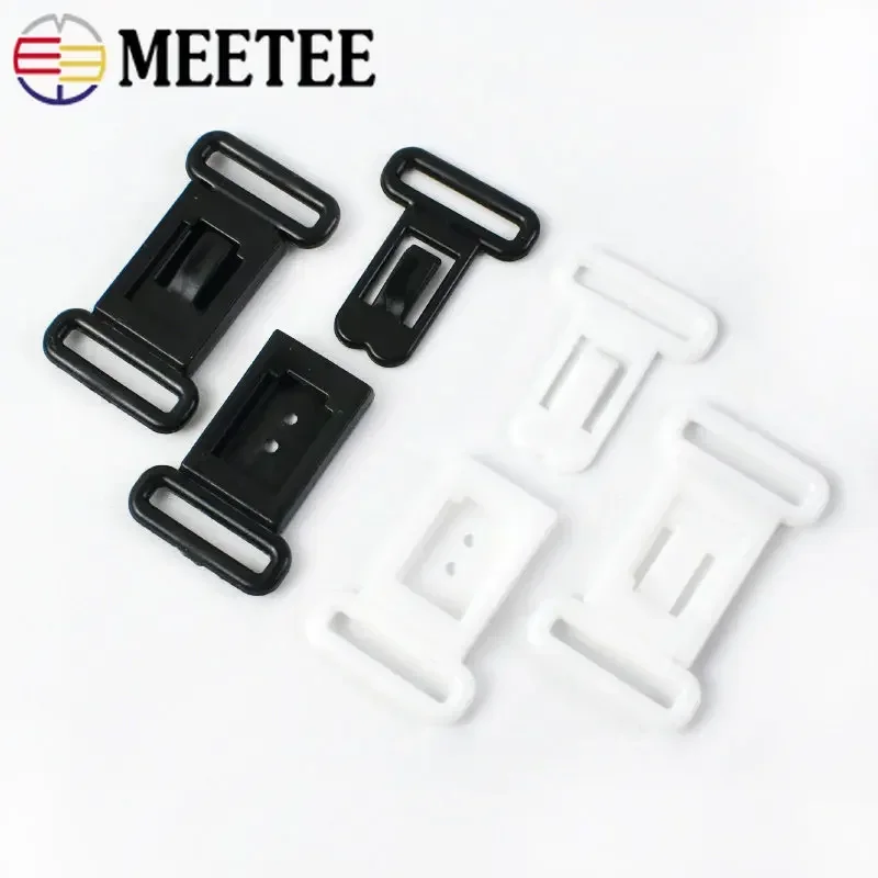 Meetee 20/50Pcs 12.5mm Plastic Underwear Buckle Bra Shoulder Strap Adjuster Buckles Bikini Clip Clasp Sewing Tool Accessories