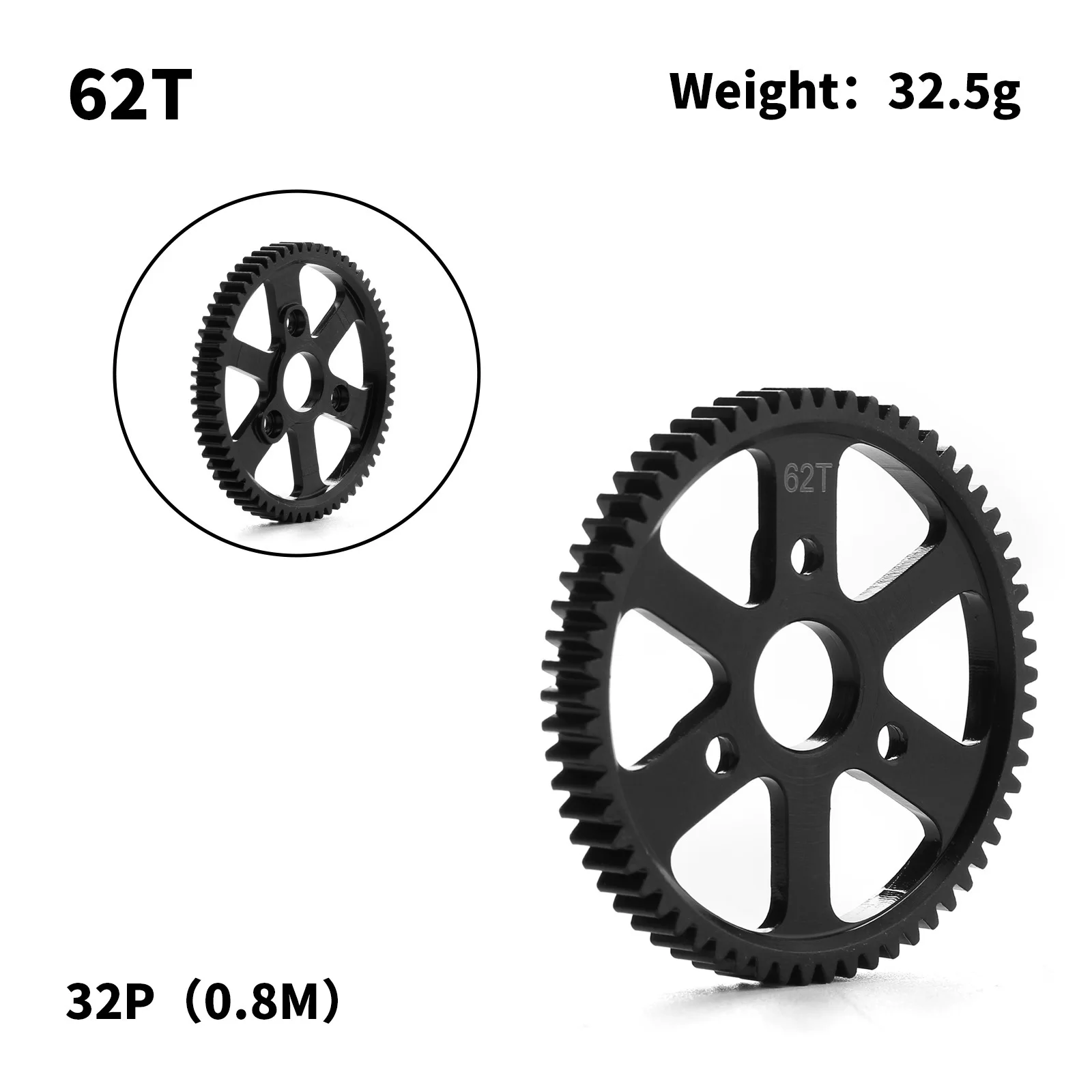 1 buah 0.8M 32P 54T 56T 58T 62T 65T 68T gigi pacu baja keras untuk TRXS 1/10 E-REVO/SUMMIT 1/10 suku cadang Upgrade mobil RC