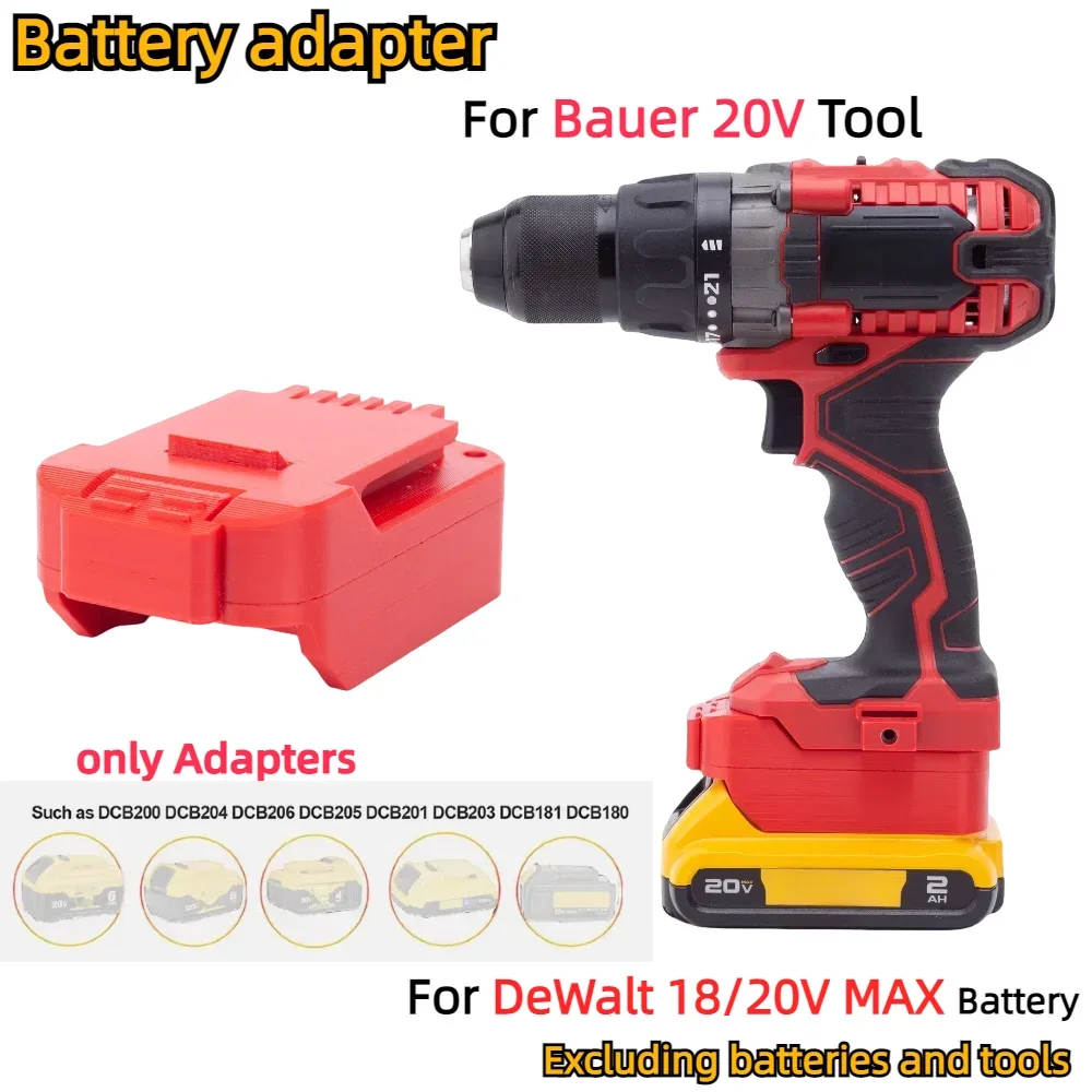 

Adapter/Converter for 18V 20V MAX DeWalt DCB200 Series Li-ion Battery TO Bauer 20V Cordless Electric Drill Tools(Only Adapter)