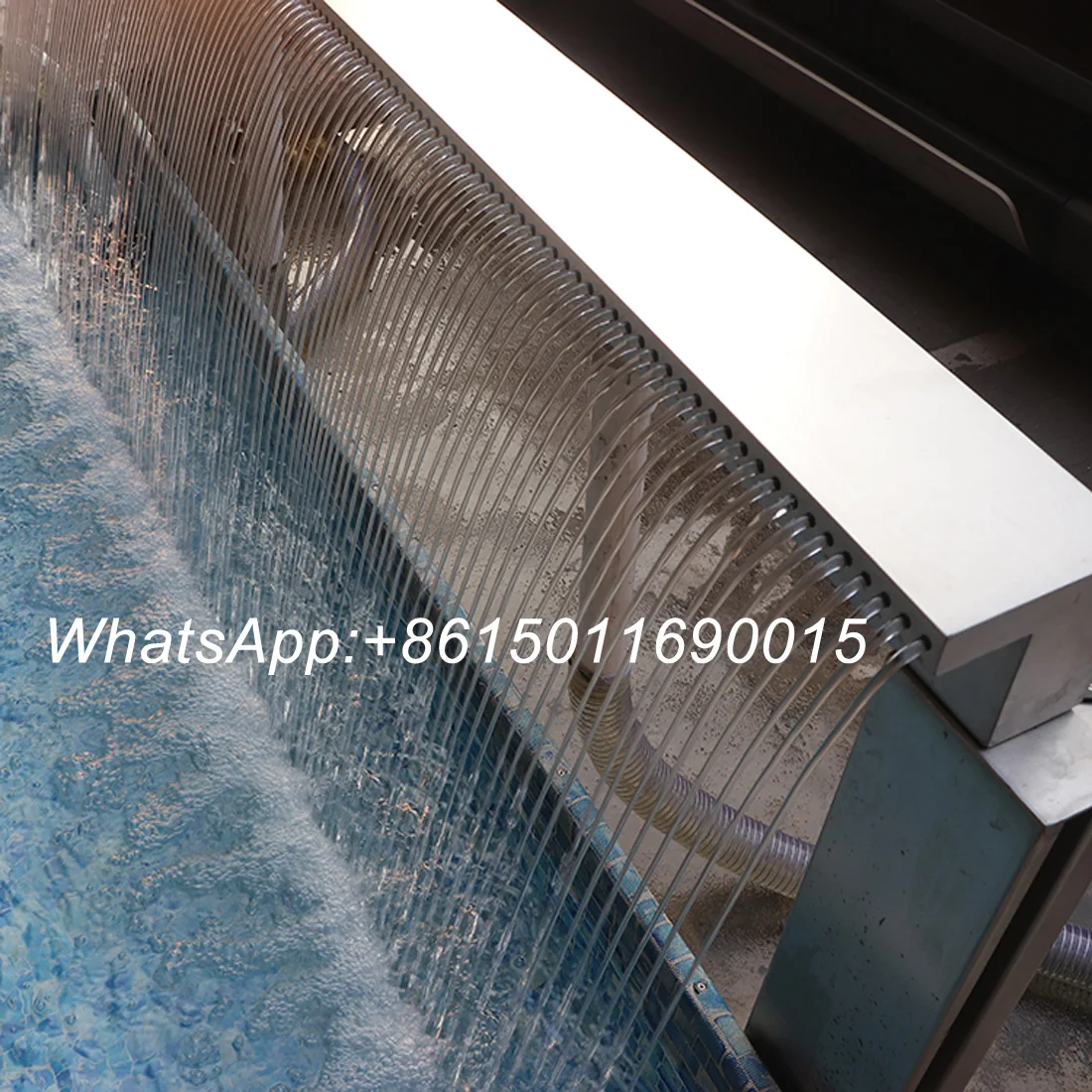 

Landscape stainless steel waterfall flowing water courtyard fish pond water curtain wall landscaping water drop waterfall