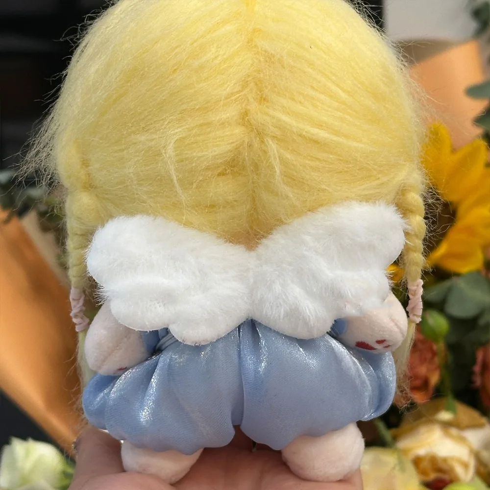 Abito con fiocco 10 cm Vestiti per bambole in cotone Love Hairclip Suit Vestiti per bambole Vestito con ala Bella bambola Dress Up Set Bambola in cotone da 10 cm