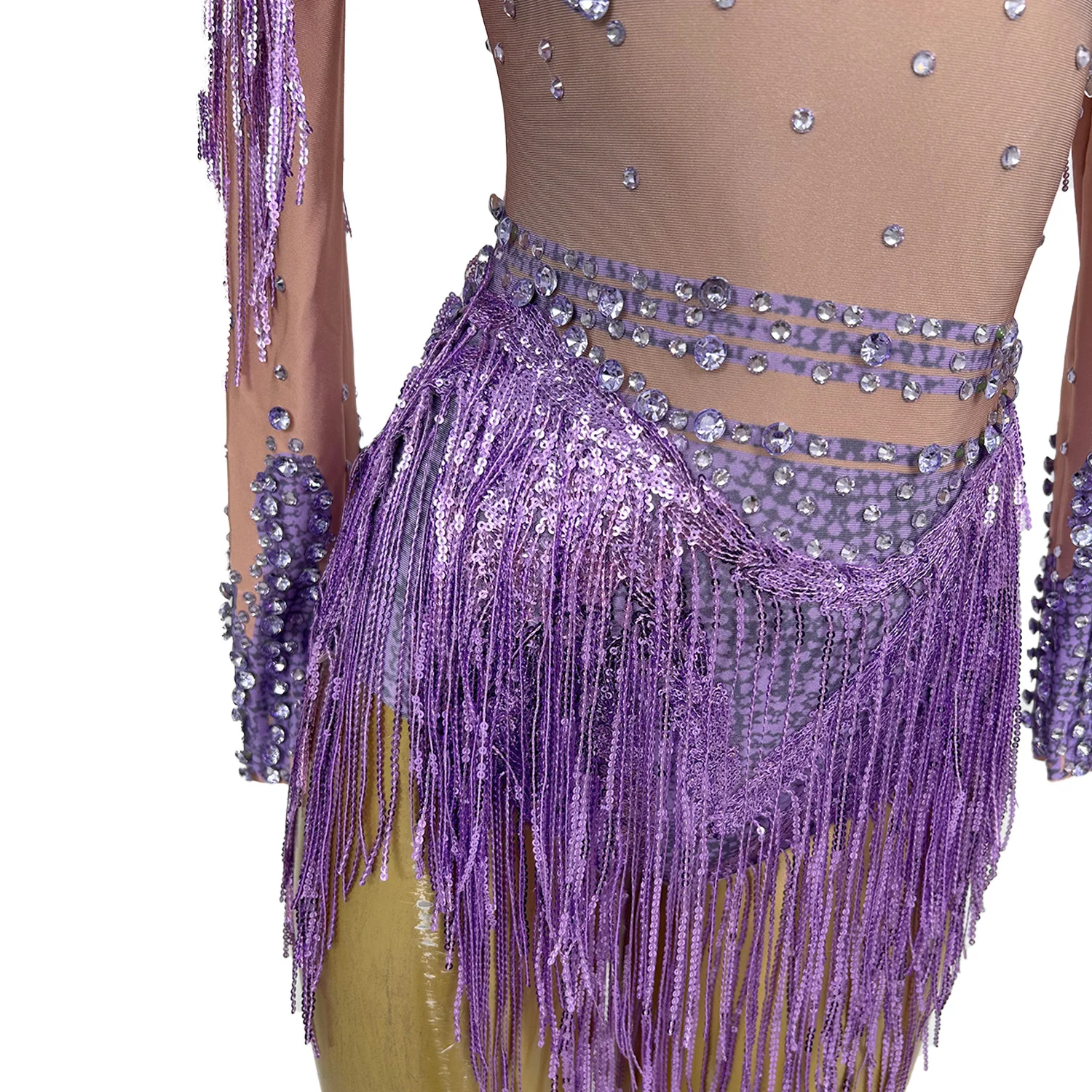 

Sparkly Sequins Tassel Bodysuit Women Sexy Performance Dance Costume Bar DJ Singer Stage Wear Nightclub Party Outfit Xinniang