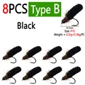 8pcs Black B