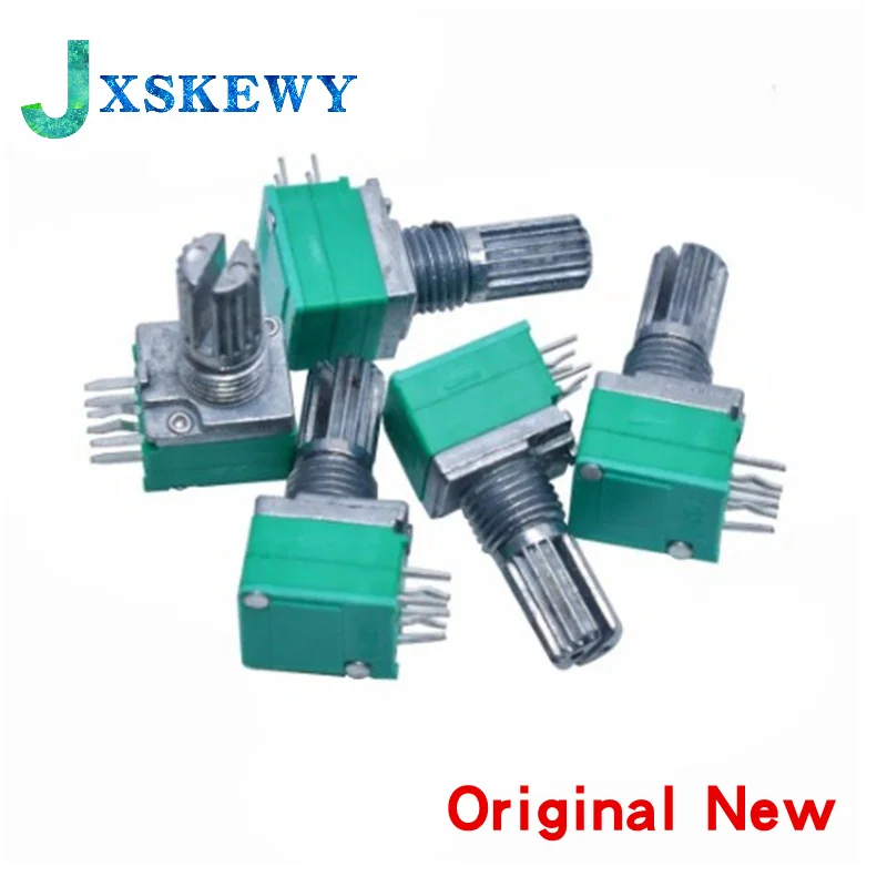 5Pcs 6pins RK097N B5K B10K B20K B50K B100K B500K Audio Amplifier Sealed Potentiometer 15mm Shaft