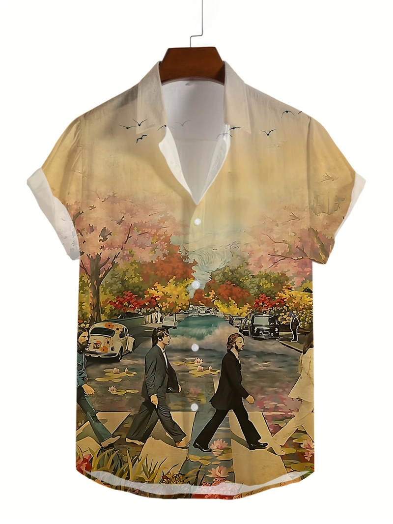 Personality Mens Shirt 3D Print Hawaiian Shirts Man Board Graphic Short Sleeve Lapel Shirts Summer Leisure Loose Camisas Hombre