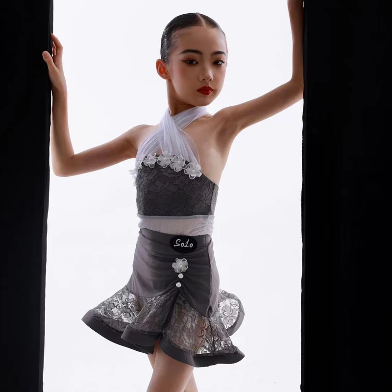 

Fashion Sleeveless Latin Dance Competition Dress Girls Latin Dance Clothing Kids Samba Chacha Tango Salsa Dancewear DW10292