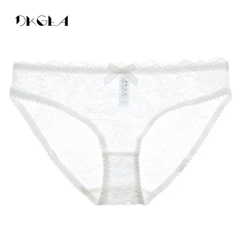 New Pink Lace Panties Women Transparent Underwear Black Sexy Soft Briefs Low-Rise White Floral Embroidery Panties Plus Size XL L