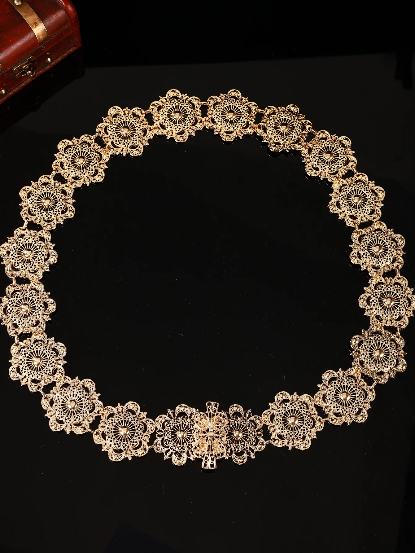 

Алжирский свадебный пояс для невесты в форме цветка, дворец, полый резной арабский женский свадебный ужин, традиционный фестивальный пояс