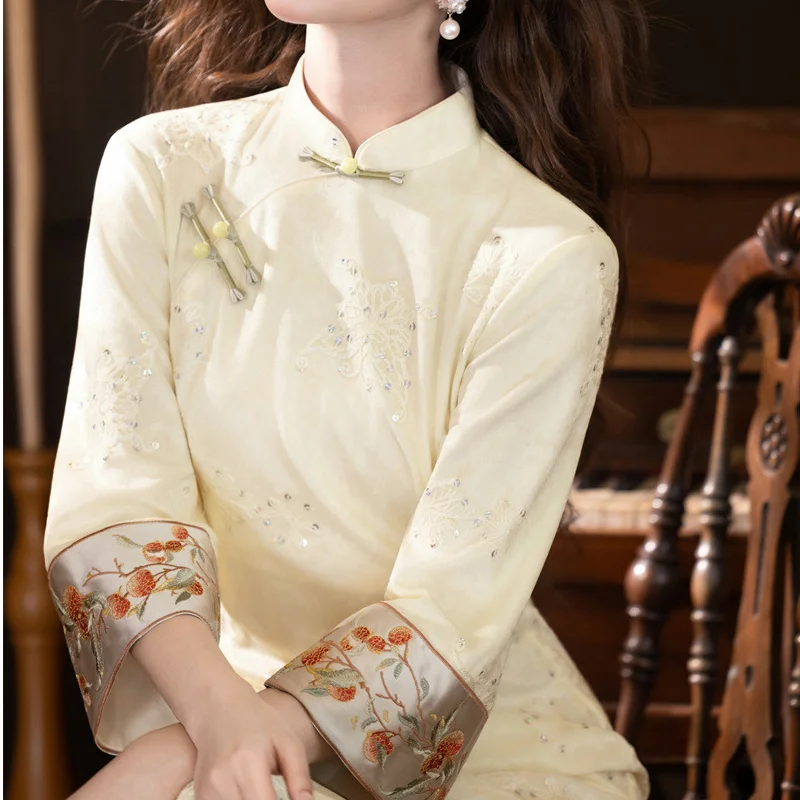 abito-da-donna-ricamato-in-stile-cinese-nuovo-modello-qipao-con-colletto-alla-cinese-paillettes-e-maniche-a-tre-quarti-ideale-per-tutti-i-giorni