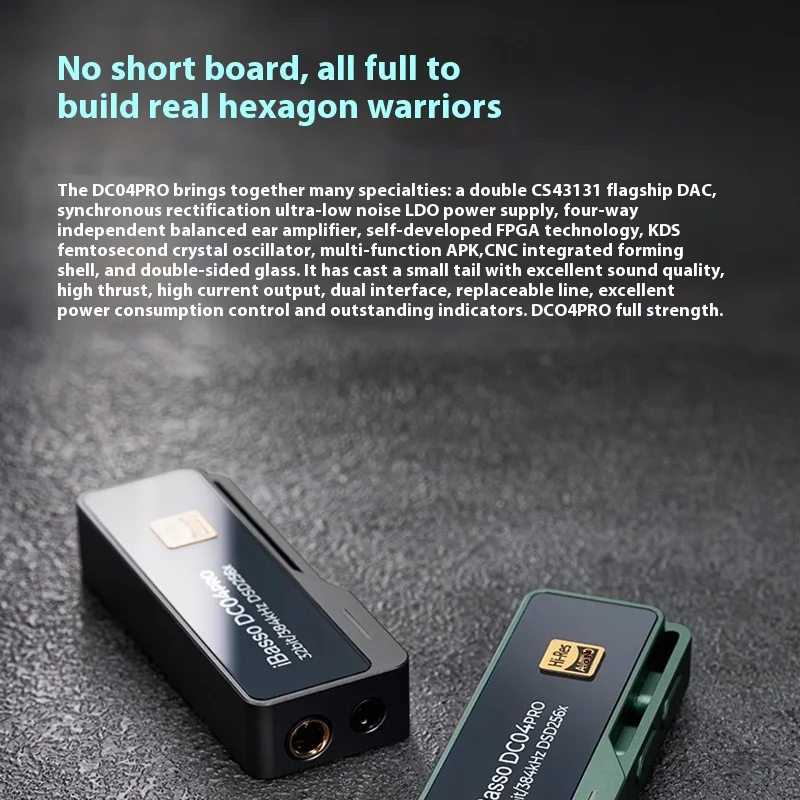 iBasso DC04 Pro Portable Decoder HIFI Headphone Hi-Res Audio Dual Lossless Amplifier PCM384 DSD256 CS43131 DAC Custom Decoder