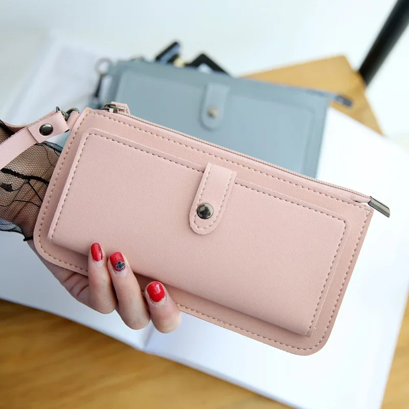 Multifunctional Fashion Women's Wallet 2022 New PU Leather Long Wallets Multi-card Position Clutch Buckle Zipper Student Wallet