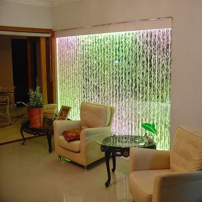 Parete con pannello a bolle per fontana d'acqua danzante in acrilico da pavimento con luce a led multi colori