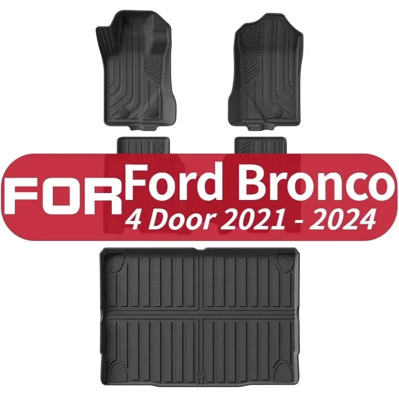 لفورد برونكو 4 أبواب 2021 - 2024 اكسسوارات الحصير سيارة بطانة البضائع الجذع/مسند الظهر وسادة TPE ثلاثية الأبعاد الدفة اليسرى