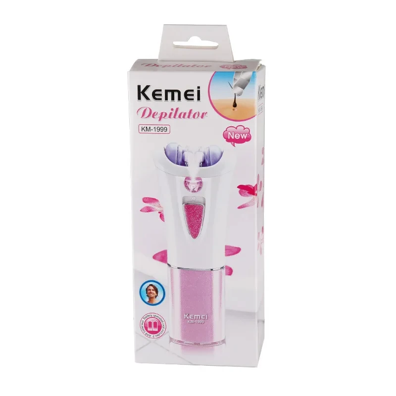 Kemei KM-1999 Depilatory Electric Female Epilator Women Dry Battery Hair Removal for Facial Body Armpit Underarm Leg Depilation