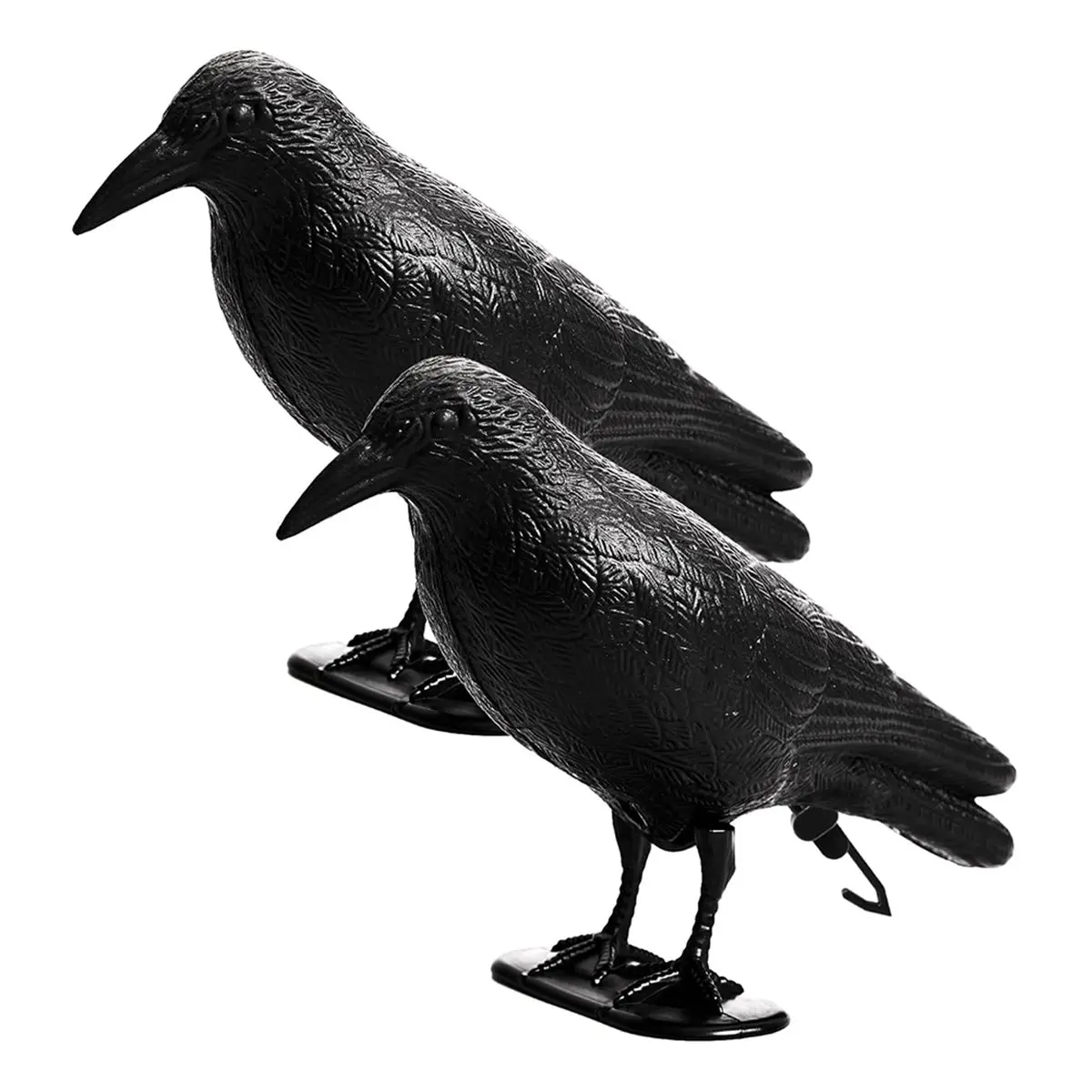 A95G 2PCS Crow , Fake Crow to Keep Birds Away From House, Patio, Porch, Balcony, Roof, Pool, Graden Decoration