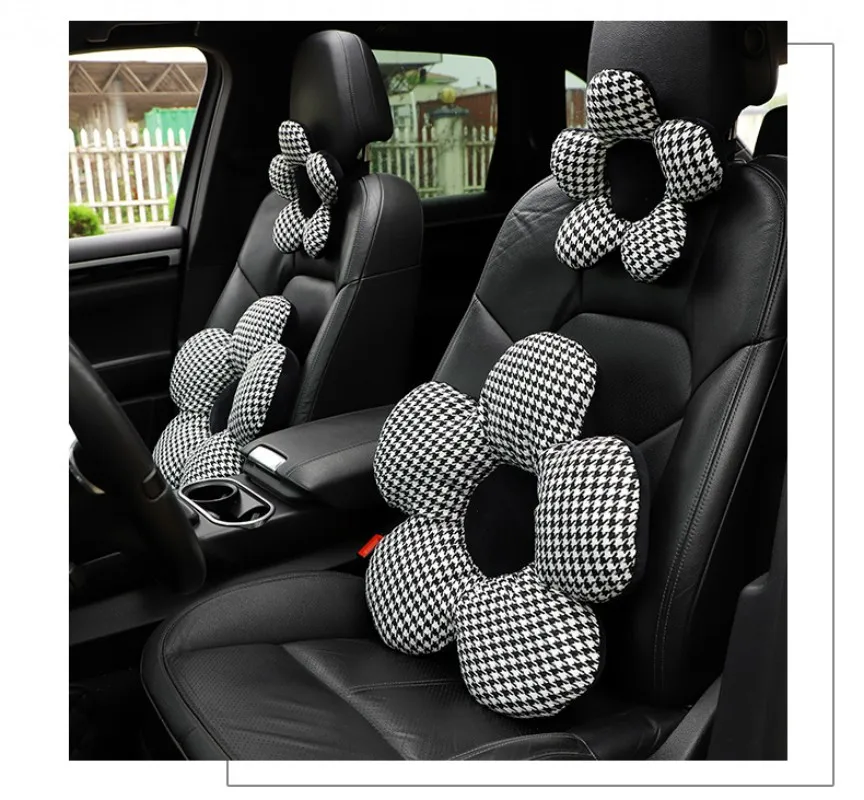 

Floral Car Headrest Breathable Lumbar Support Pillow Universal Stylish Automotive Simple style Interior Decoration Accessor