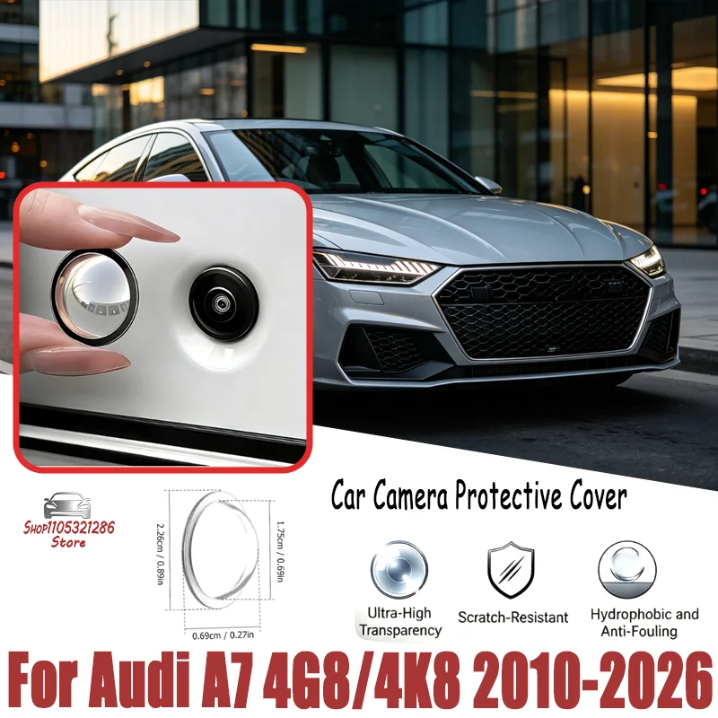 

360 Reverse Cam Cover For Audi A7 4G8/4K8 2010-2026 2Pcs Anti-Scratch HD PC Lens Protector, Waterproof Easy Install