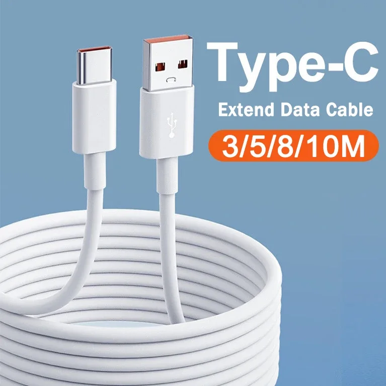 5m/8m/10m Super Long USB Type C Charging Cable Extra Long Extend Charger Wire Cord for Xiaomi Samsung Huawei TypeC Mobile Phone