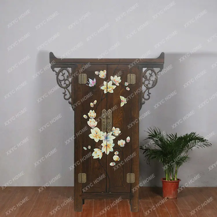 Camphor wood painted decoration small entrance partition Buddha table foyer incense case counter