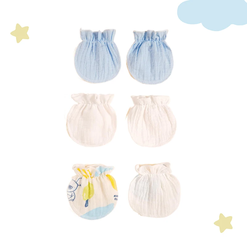 3 Pairs/Set Baby Cotton Soft Mitten Newborn Anti-eat Hand Anti-Grab Face Protect Glove Baby Mitten0-6M image 2