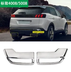 For Peugeot 3008 5008 4008 T87 2017-2023 Car Rear Exhaust Muffler End Tip End Pipe Sticker Cover Accessories Decor Trim 2pcs/set