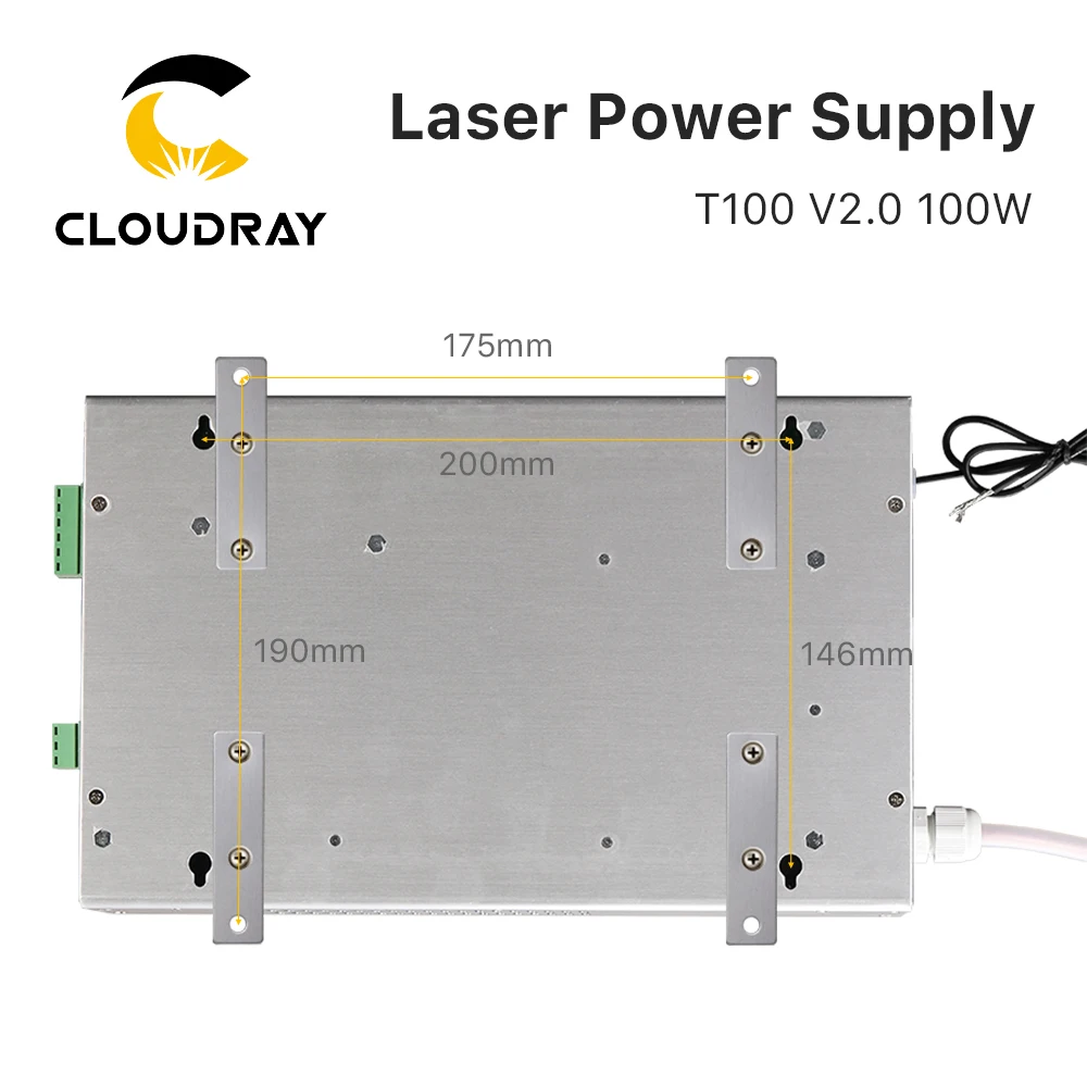 Cloudray-fuente de alimentación láser CO2, 80W-100W, para máquina cortadora de grabado láser CO2, LY-T100 T / W Plus, larga garantía