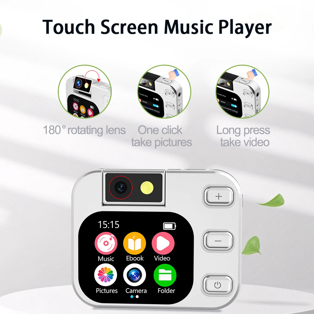 مشغل موسيقى Vandlion X19 MP3 MP4 2.01 بوصة تعمل باللمس من النوع C Walkmen بلوتوث قراءة الكتب الإلكترونية راديو FM مسجل AVR صوتي