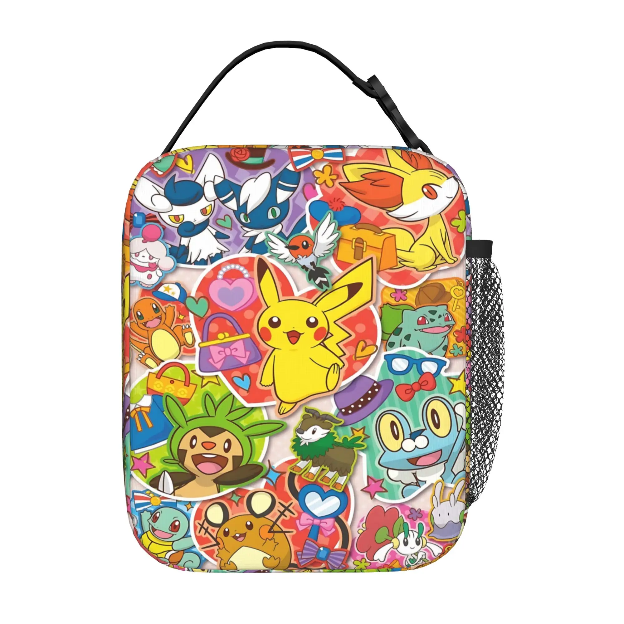 Cartoon Pokemon Theme Insulated Lunch Bag Meal Pack Rice Bag  bolsa Student Bento Lunch Handbag Insulation