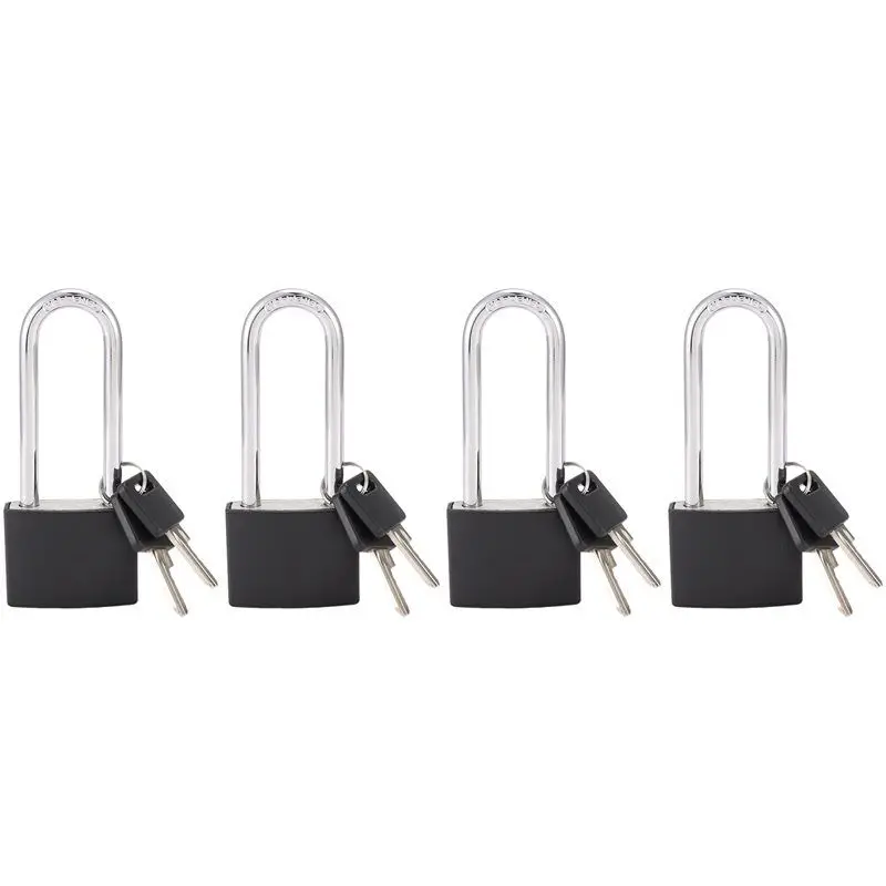 AB42-Locker Set Key Padlock، تكبل خدمة قفل مقاوم للماء في الهواء الطلق مع مفتاح للحظائر والبوابات والأسوار وتخزين بمشبك، 4 قطع