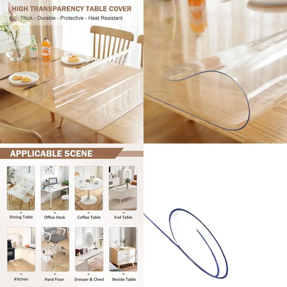 

Плотная пластиковая скатерть, 40x108 дюймов, водонепроницаемая защита для обеденных и кухонных столов