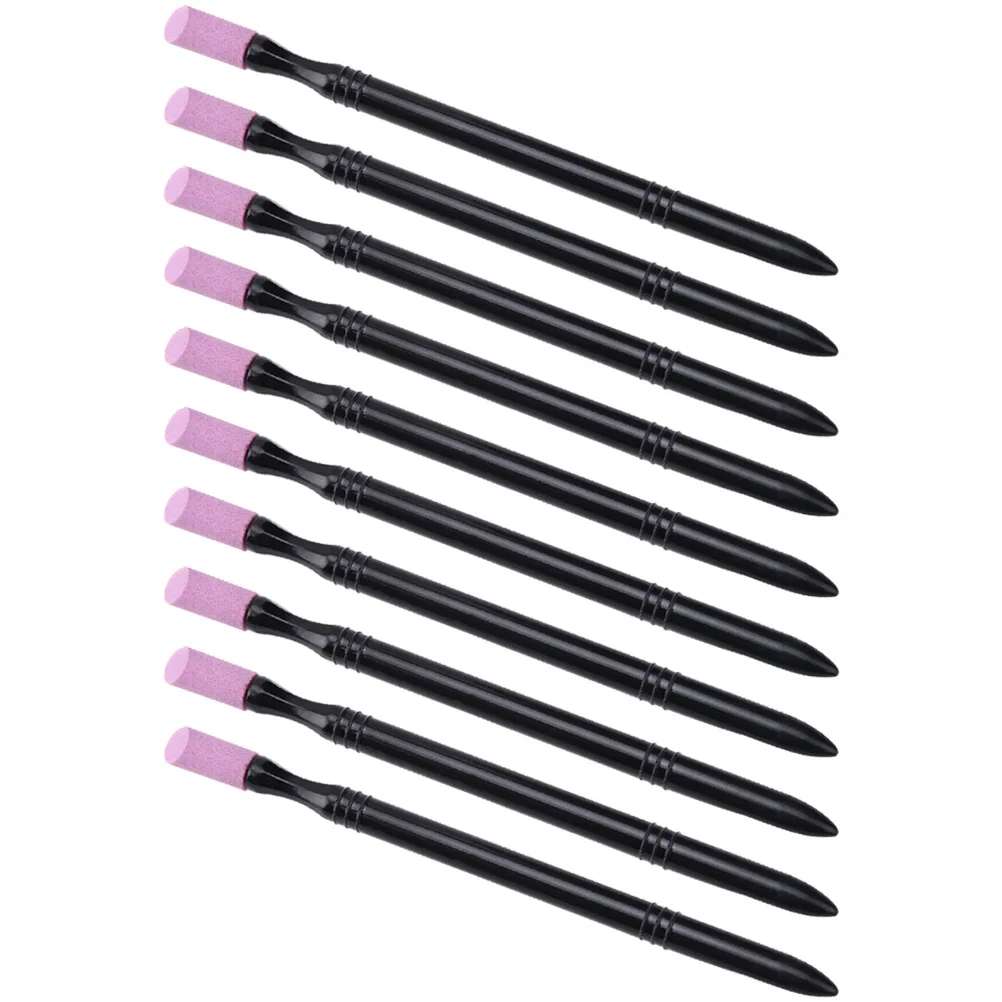 10 قطعة ملف الأظافر غرامة حصى الرملي أداة للأظافر كاذبة الطبيعية مزيل الجلد الميت مانيكير باديكير لوازم #4