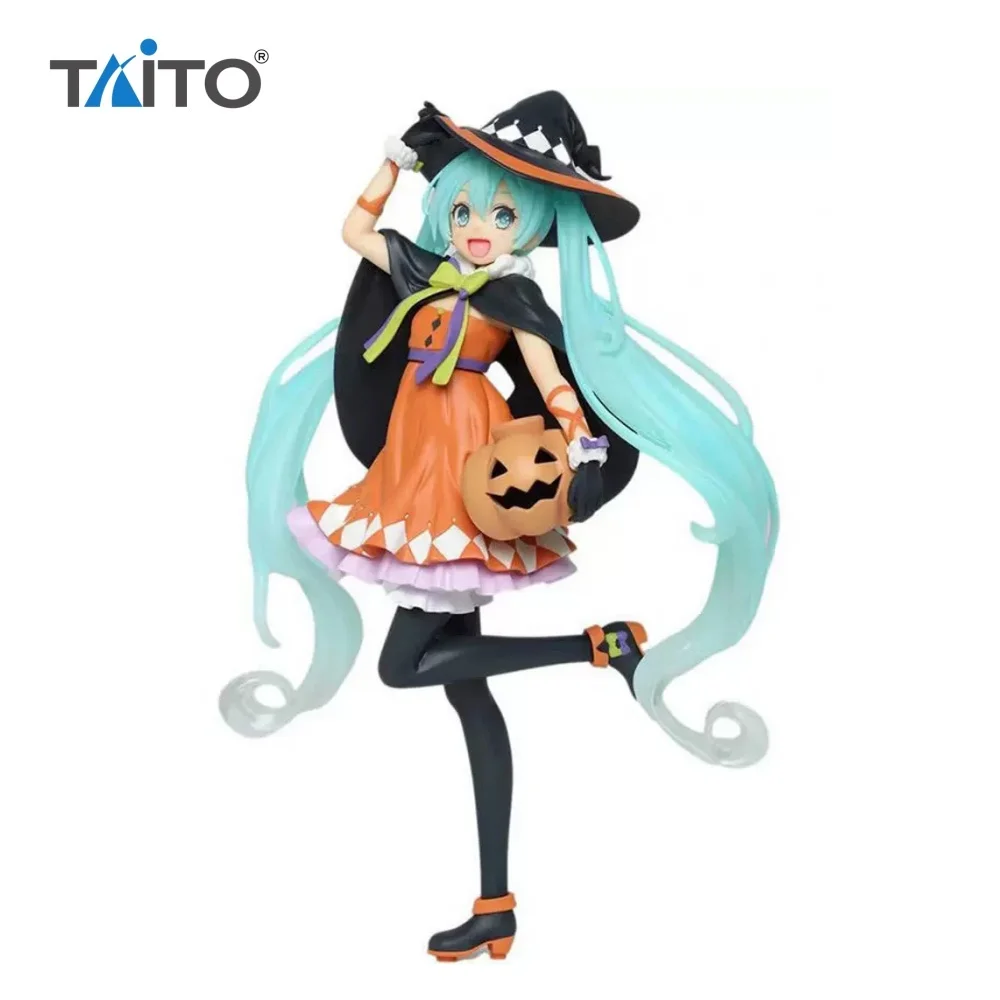 

TAITO Miku Hatsune Anime Autumn Pumpkin Girl Halloween Action Figures Model Figurine Original Figuarts Decoration 18cm Toys