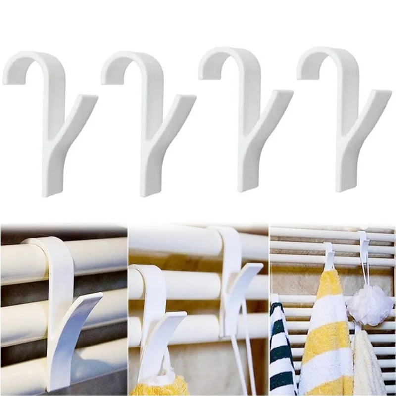 8/16pcs Punching-free hook for bathroom multifunctional radiator hook Coat Hat Hooks Clothes Rack Closet Organization Racks