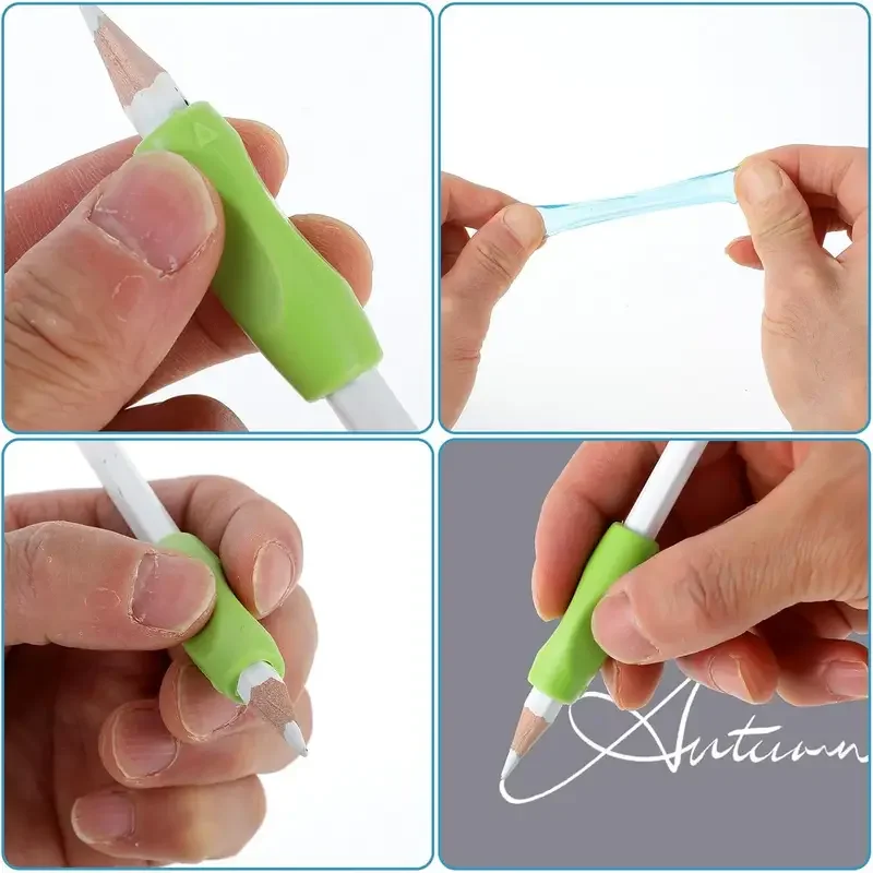 8pcs Silicone Pencil Grips - Ergonomic Adjustable Holders for Kids, Posture Correction, Non-Slip & Durable for School & Office - view 4