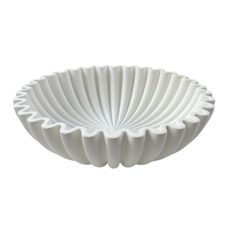 Decorative Bowl Ruffle Scalloped Fluted Fruit Rings Dish Modern Home Decors