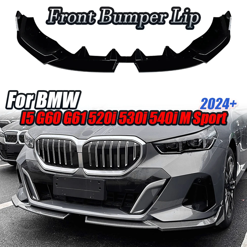 

G60 G61 M Sport For BMW 5 Series I5 M60 525i 530i 2024 Car Front Bumper Lip Splitter Diffuser Body Kit Spoiler Trim Gloss Black