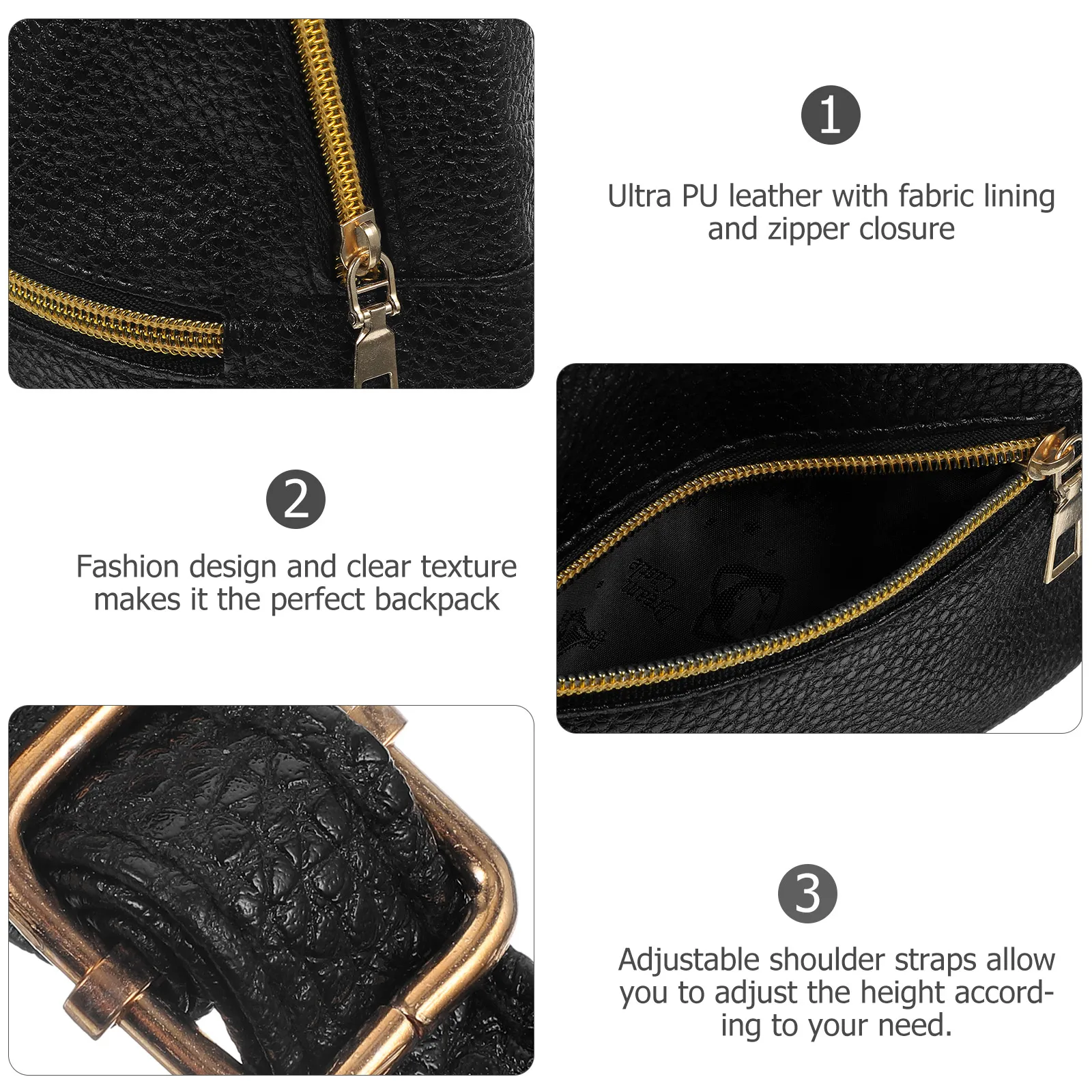 

Backpack Ultra Pu Adjustable Strap Fashion Women'S Daypack For School Travel Outdoor Laptop Bag