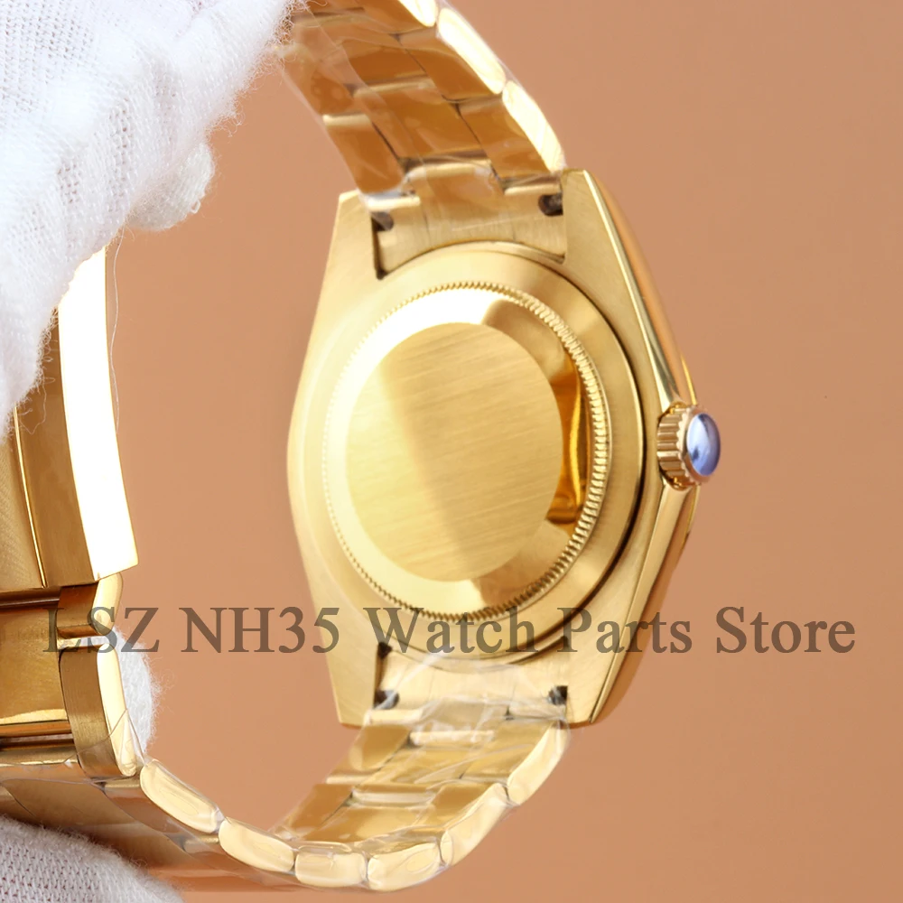 Gold/Black Waterproof 36mm/39mm NH35 Watch Case Watch Accessory Fit NH35 NH36 Movement Jubilee/Oyster Watchband Datejust Case