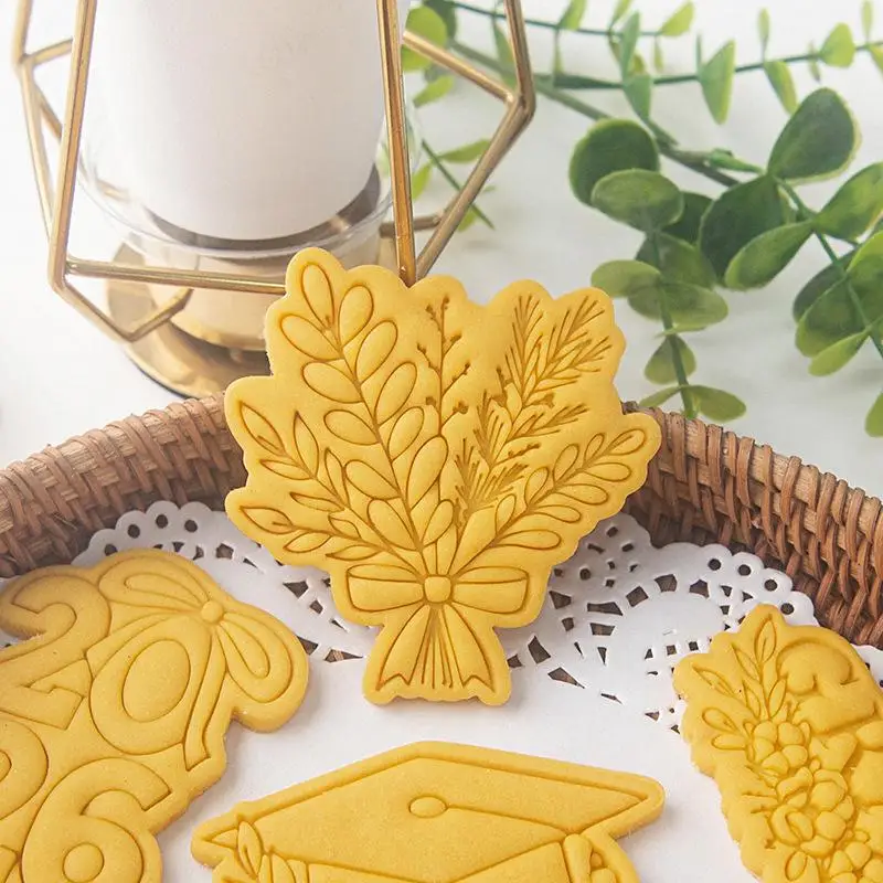 Graduation Cookie Mold Diploma Cap Gown Shapes BPA Free Biscuit Cutter for Home DIY Baking Grad Party Dessert Making