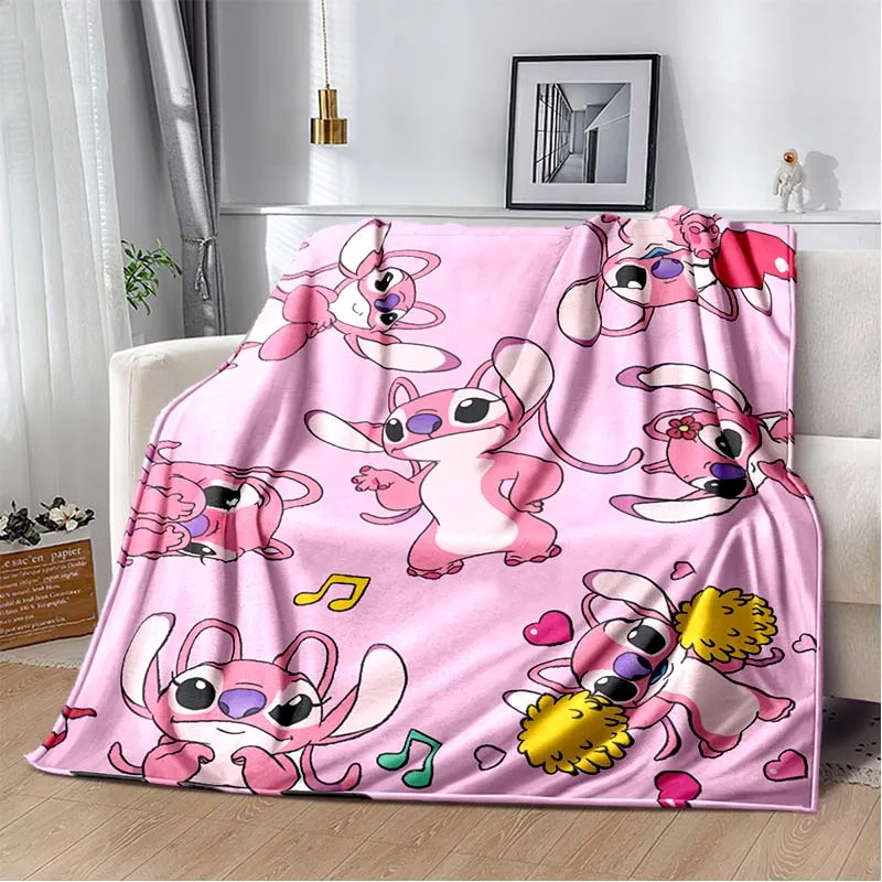 6 Sizes Warm Soft Disney Stitch Icon Custom Blanket Fluffy Children and Adults  Sofa Plush Bedspread Throw Blanket for Sofa Bed