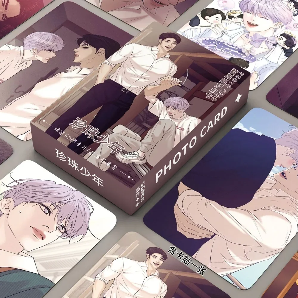 56Pcs Korean Comics Shell Pearl Laser Lomo Card Comic Characters HD Photocard for Fans Collect Girl Gifts