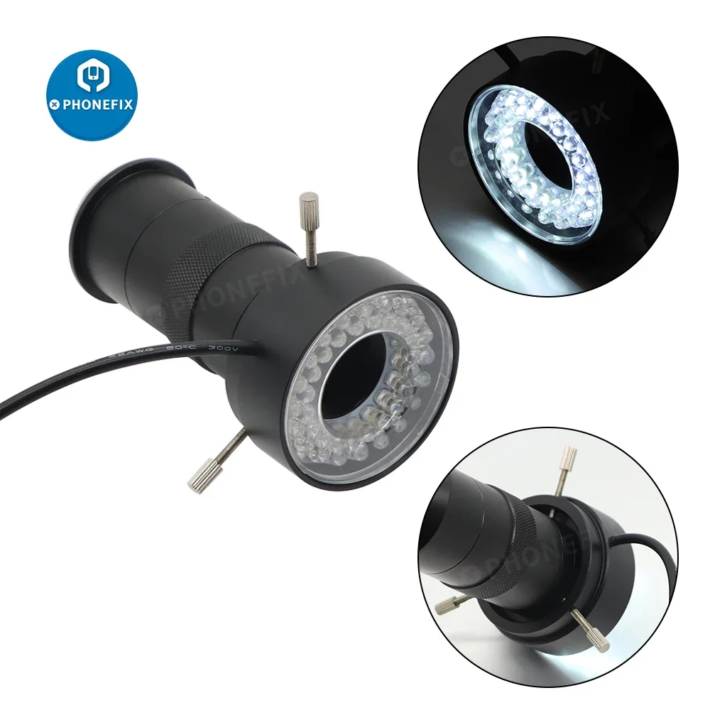 Mikroskop 40 LED-Ringlichtlampe, 0–100 % Helligkeit, einstellbarer LED-Strahler für digitale Video-Monokular-Mikroskopbeleuchtung