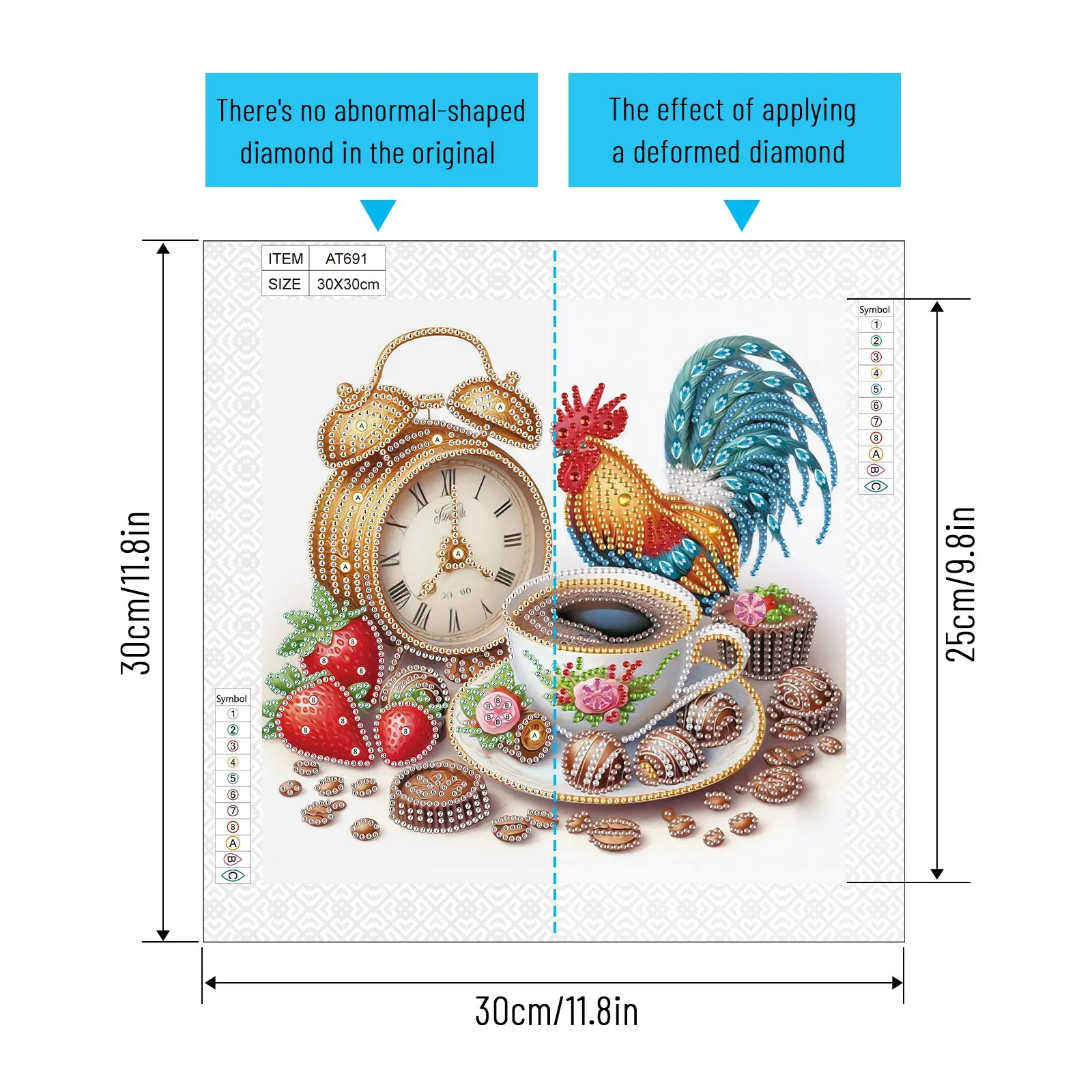 Diamond Painting Kits for Adults,Coffee Clock Special Shape Diamond Art for Beginners,Diamond Painting for Home Decoration Gift - view 2