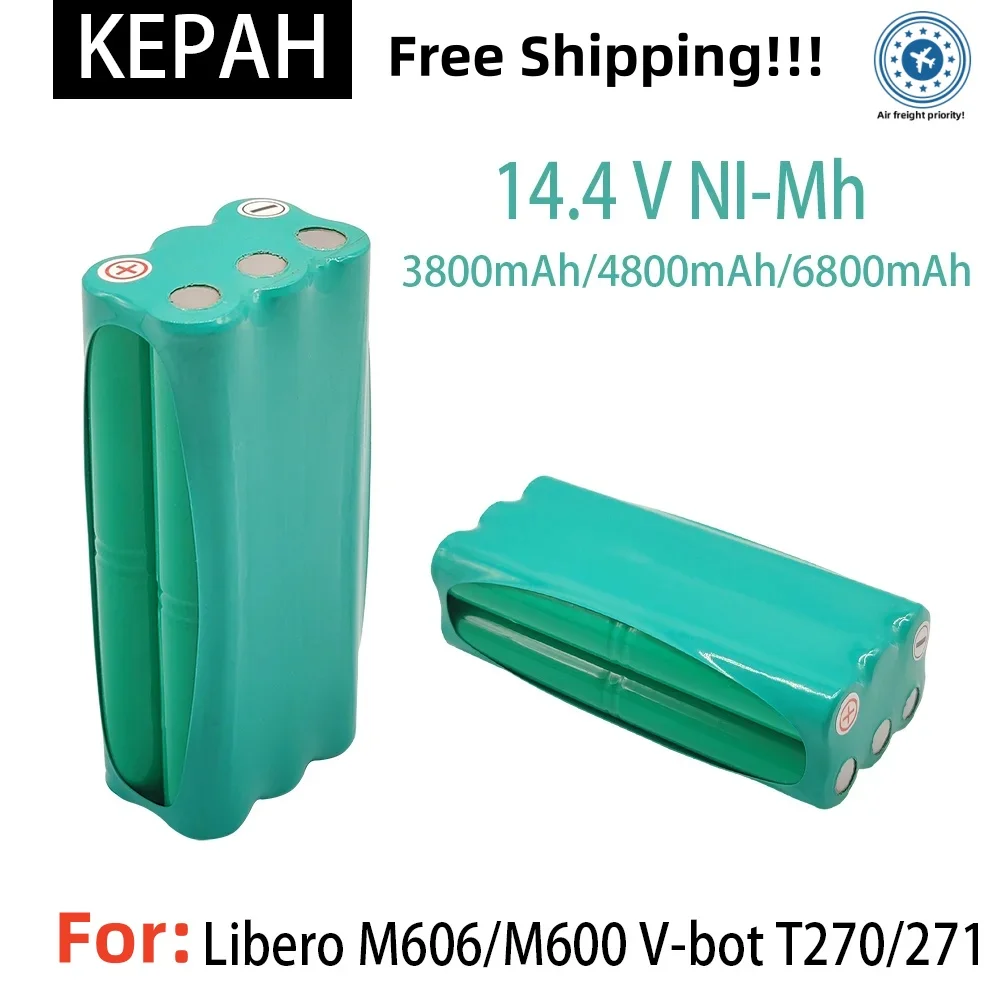 14.4V 4S2P NI-MH 3800mah-4800mAh-6800mAh robot vacuum cleaner Battery for liberoV-M600 / M606 v-botT270 / 271