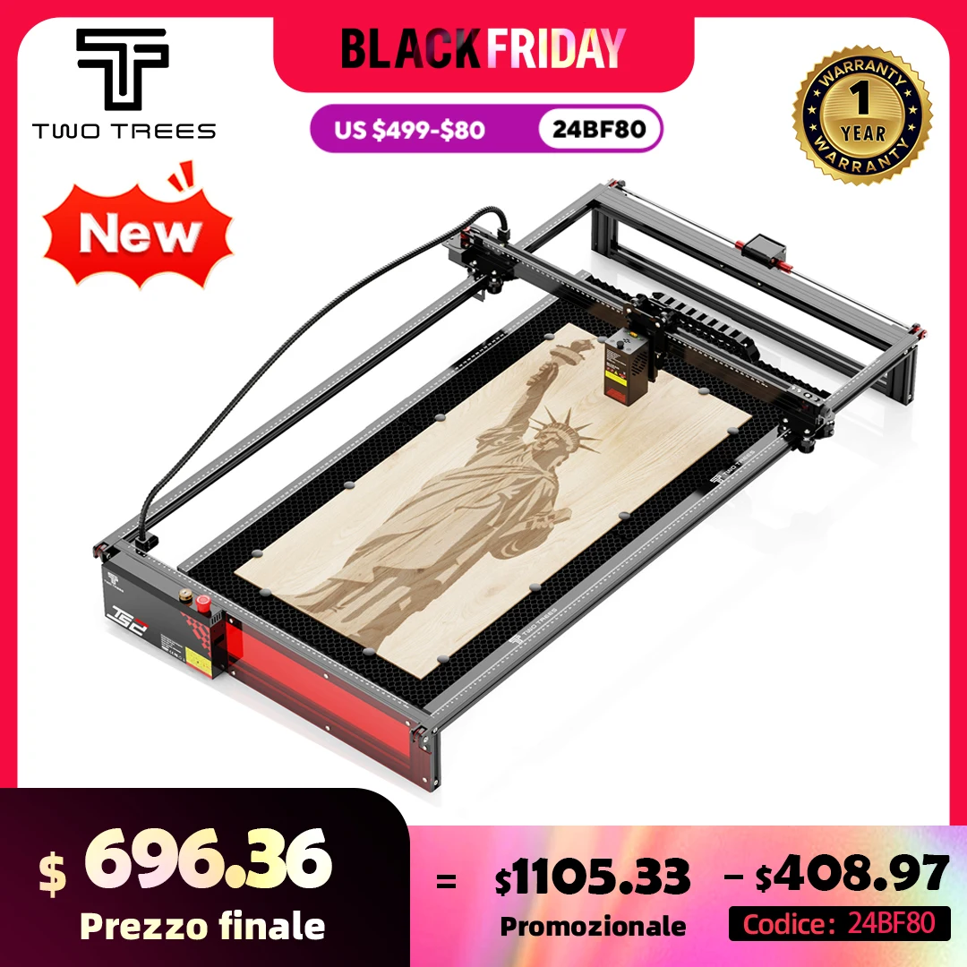 Twotrees TS2-Max Metal Laser Engraving Machine Cnc Wood Cutting Tools Super Large Engraving Area 450x900mm 20W Laser Engraver