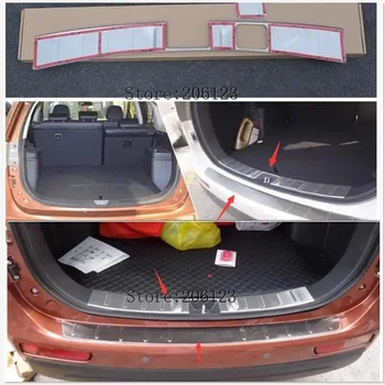 2pcs FOR 2013 2014 MITSUBISHI OUTLANDER REAR BUMPER PROTECTOR DOOR STEP PANEL BOOT OUTER COVER SILL PLATE TRUNK DECK