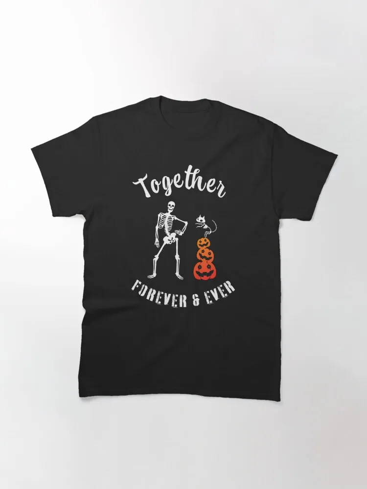 Skeleton and Cat 'Til Death Do Us Part | Spooky Halloween Gothic Romance T-Shirt Classic T-Shirt