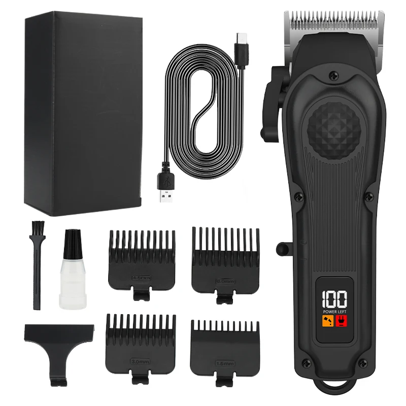 

RESUXI профессиональная мощная мужская бытовая машинка для стрижки волос с цифровым дисплеем, триммер для волос для парикмахерских, мужские инструменты для ухода за волосами