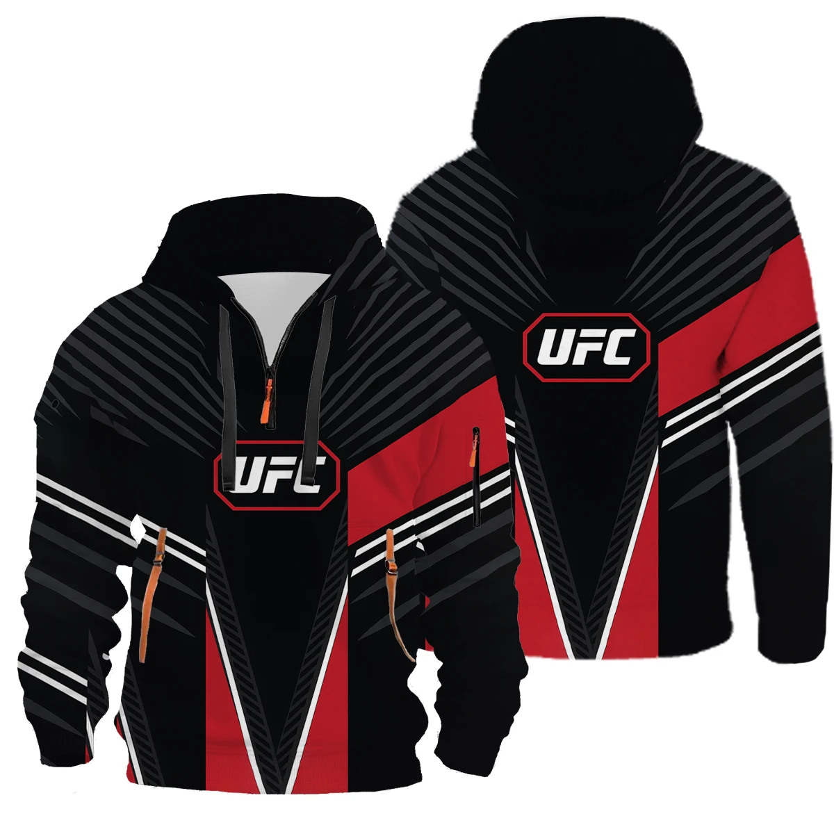 

Толстая мужская толстовка UFC с добавлением флиса, топ с капюшоном для зимнего тепло, флисовая подкладка, модная и универсальная повседневная спортивная футболка